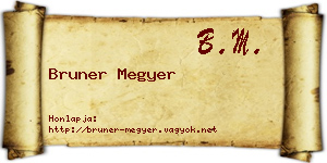 Bruner Megyer névjegykártya